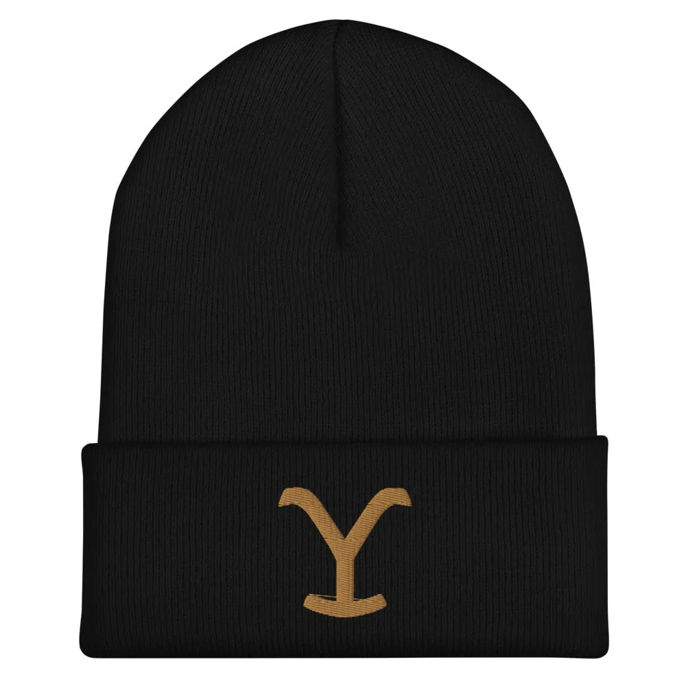 Yellowstone Logo Embroidered Cuffed Beanie