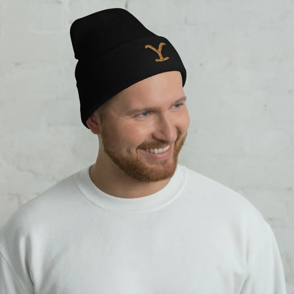 Yellowstone Logo Embroidered Cuffed Beanie