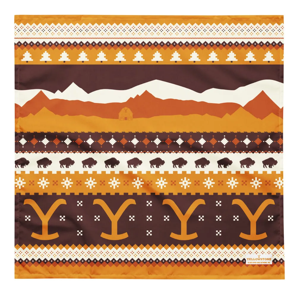 Yellowstone Montana Plains Holiday Pet Bandana