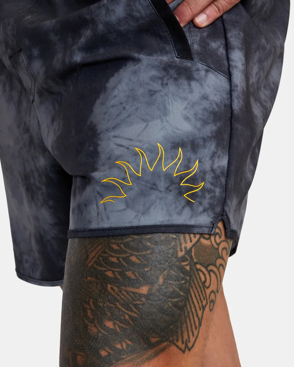 Yogger 15 Running Shorts - RVCA Black Tie Dye