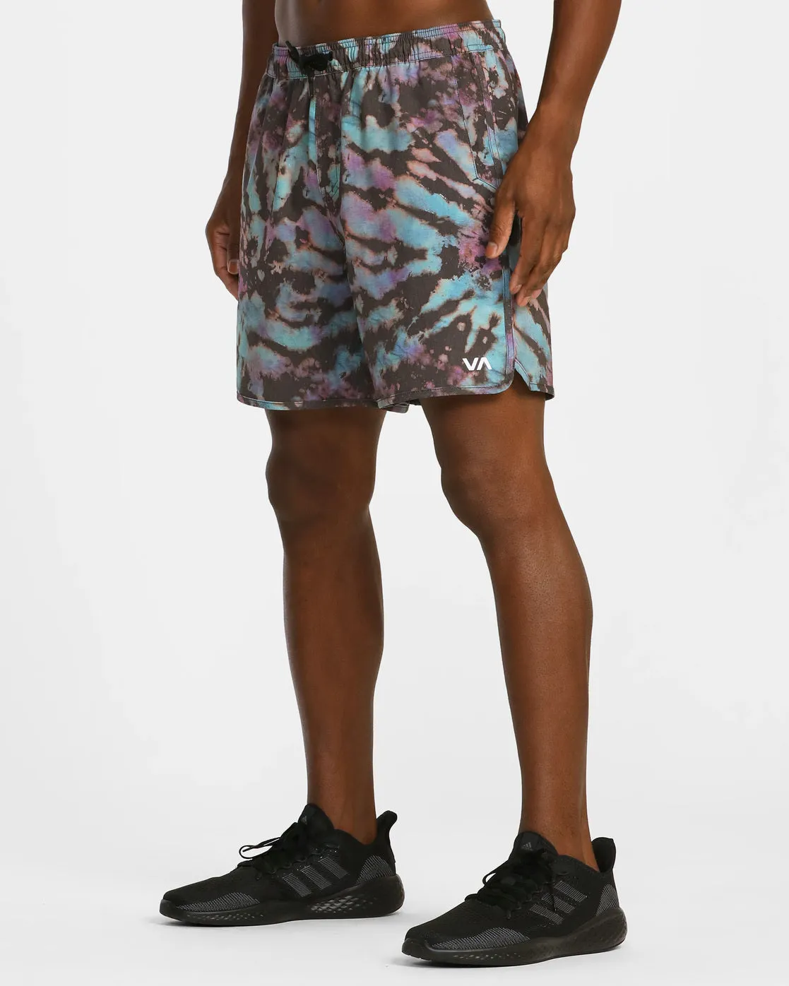 Yogger Hybrid 17 Athletic Shorts - Black Tie Dye