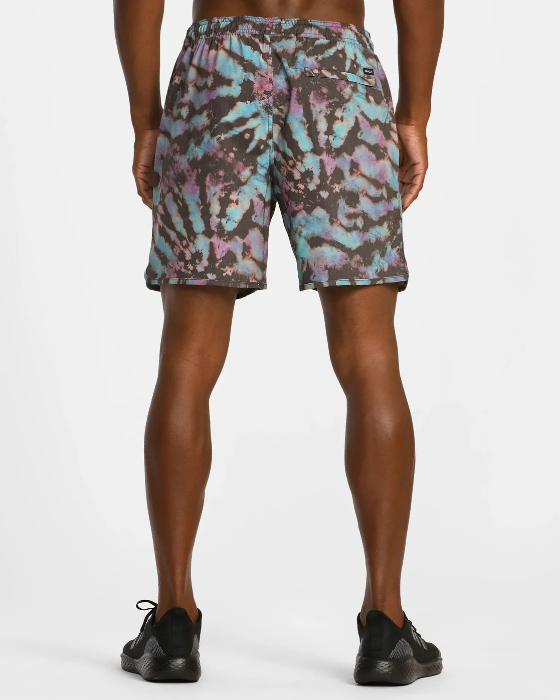 Yogger Hybrid 17 Athletic Shorts - Black Tie Dye