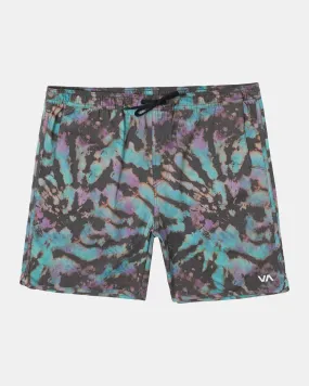 Yogger Hybrid 17 Athletic Shorts - Black Tie Dye