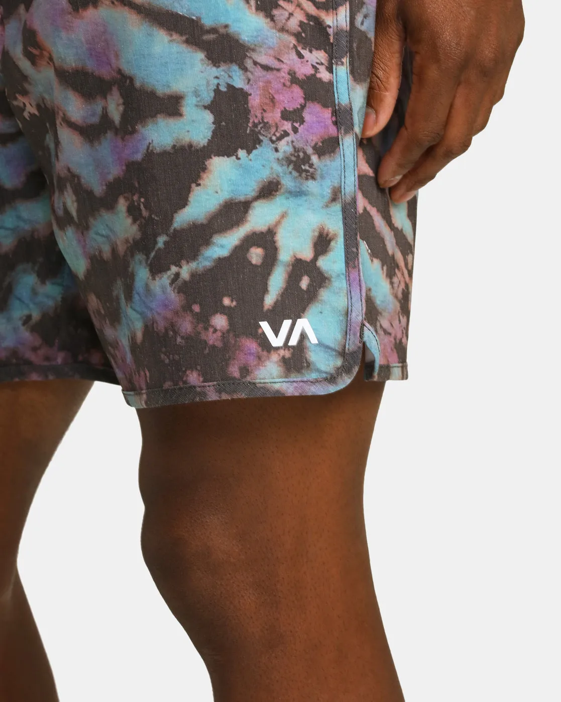 Yogger Hybrid 17 Athletic Shorts - Black Tie Dye