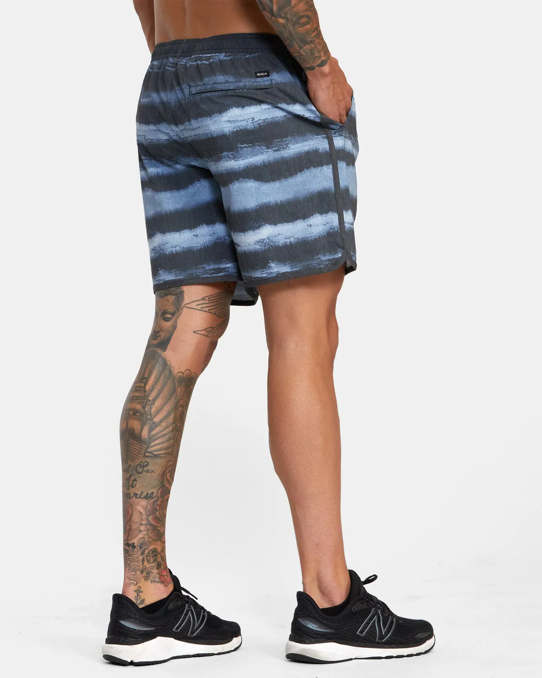 Yogger Hybrid 17 Athletic Shorts - Furry Stripe Midnight