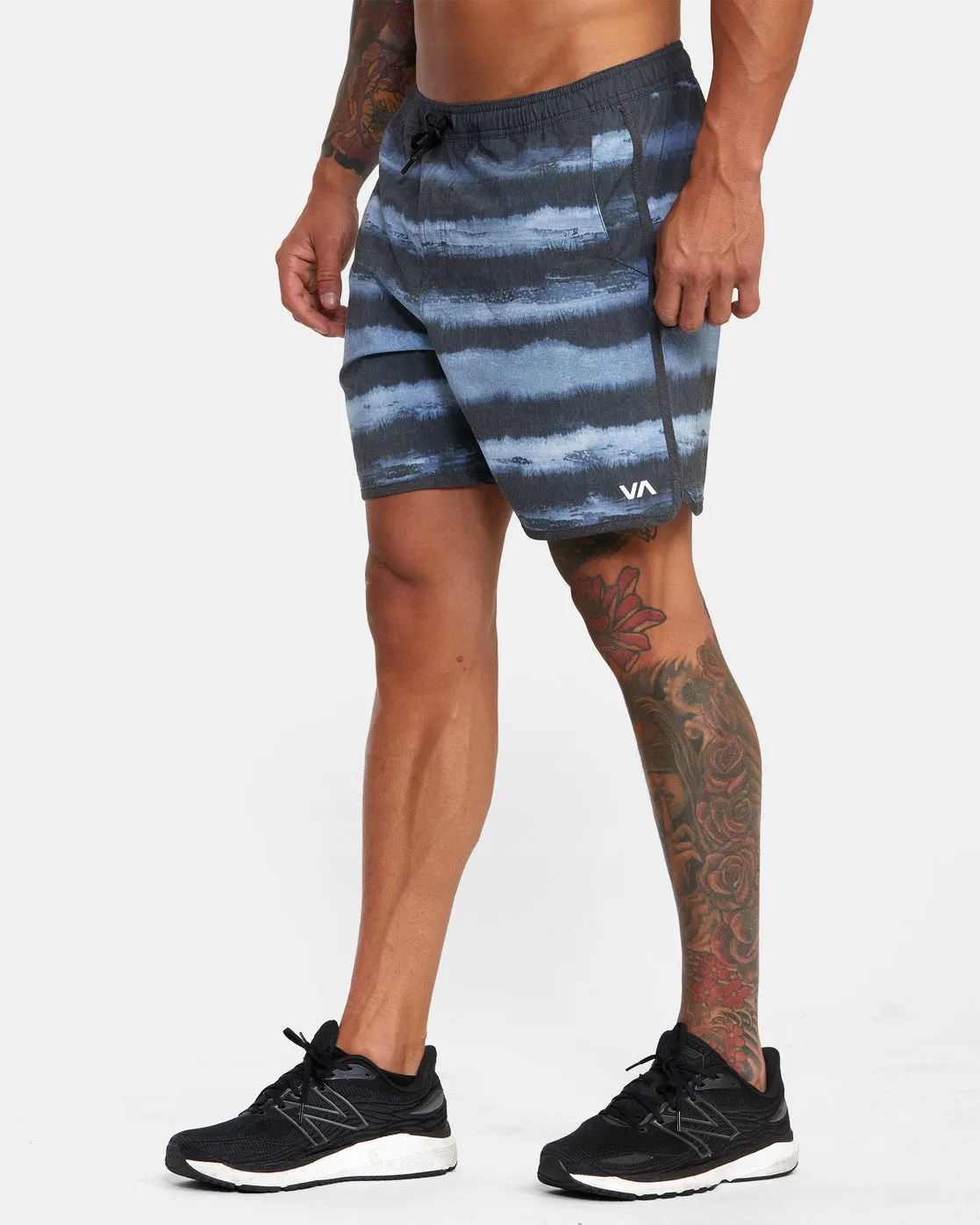 Yogger Hybrid 17 Athletic Shorts - Furry Stripe Midnight