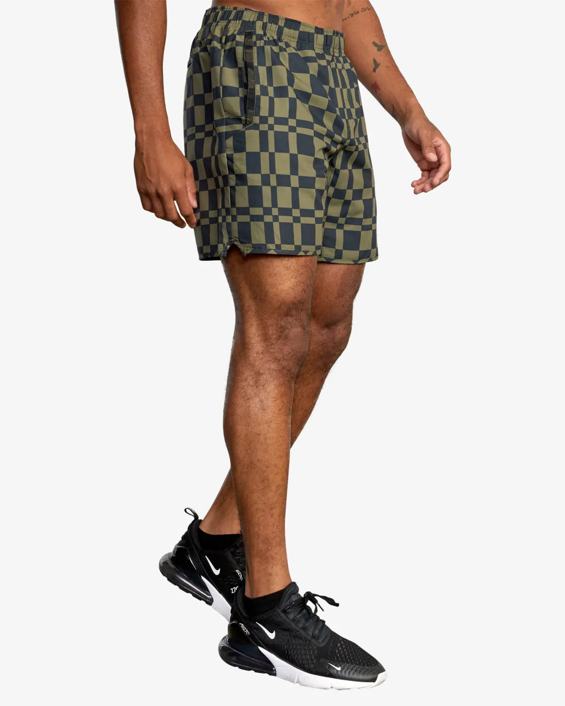 Yogger IV 17 Athletic Shorts - Grid Trip Olive