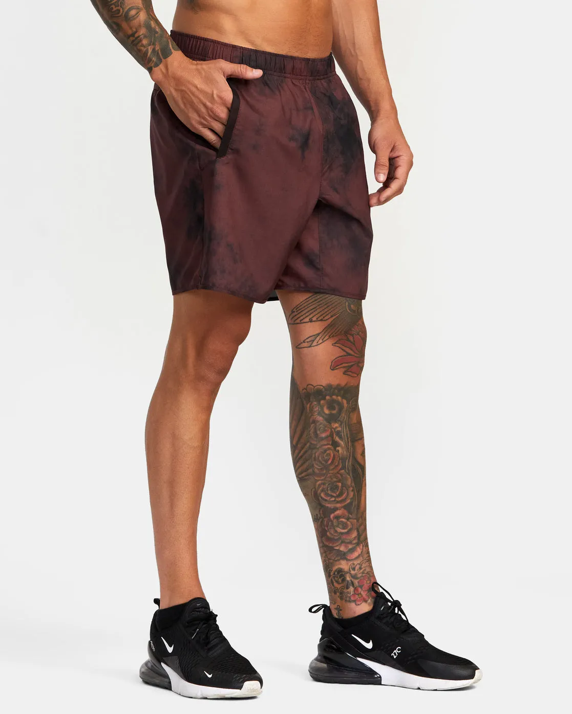 Yogger IV 17 Athletic Shorts - Mohogany Tie Dye