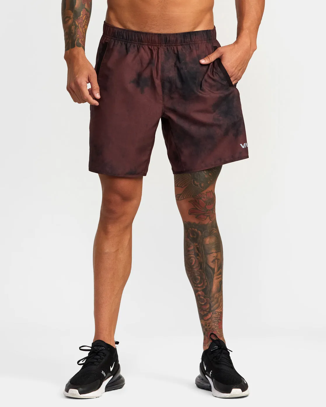 Yogger IV 17 Athletic Shorts - Mohogany Tie Dye