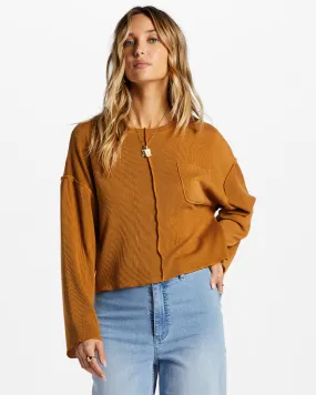 You Seam Happy Rib Knit Top - Cider